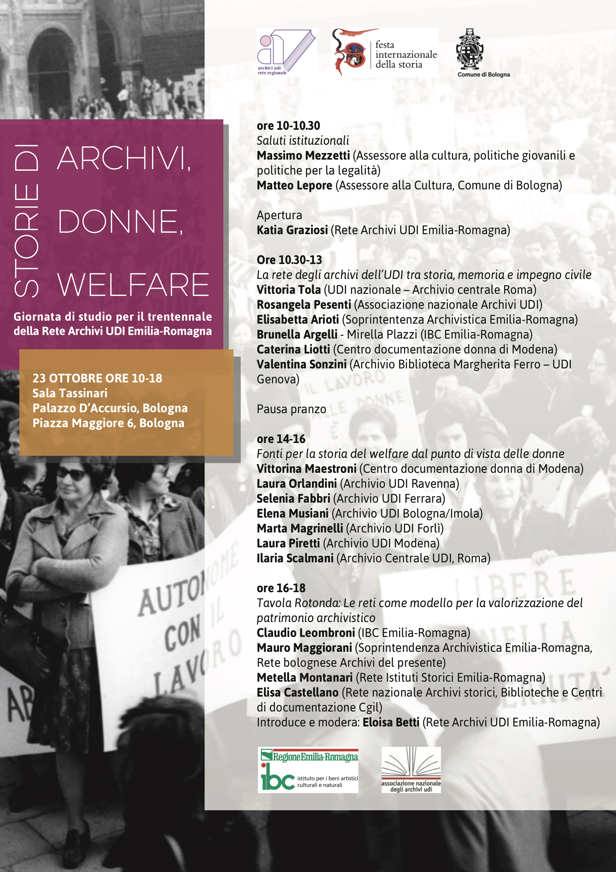 Giornata di studio per il trentennale della Rete Archivi UDI Emilia-Romagna