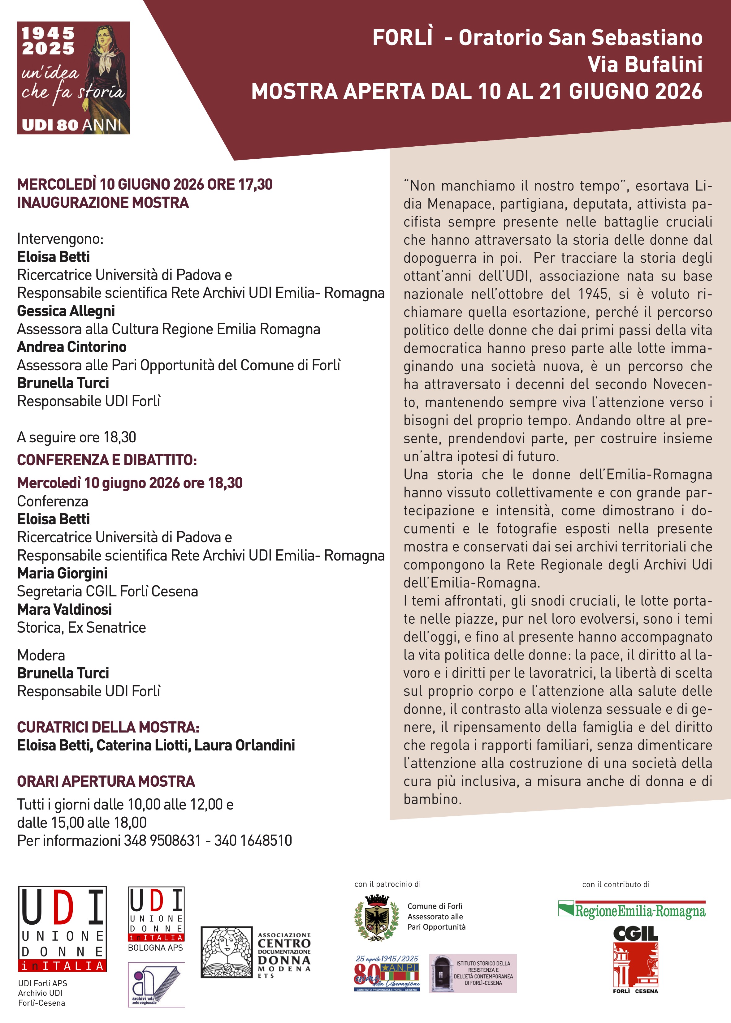 La mostra 'Presenti al nostro tempo' si sposta a Forlì